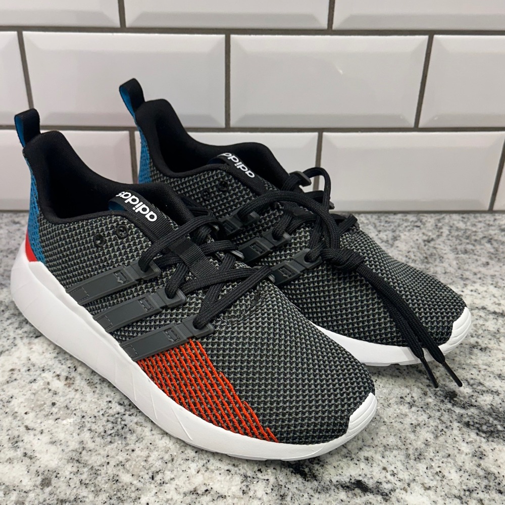 Adidas Mens Size 7 Questar Flow K Sneakers Black Red G26770 Knit Running Shoes